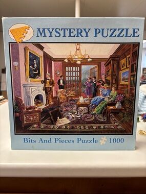 Mystery Puzzle "Bits And Pieces" 1000-Piece Jigsaw Puzzle - Light Blue Box